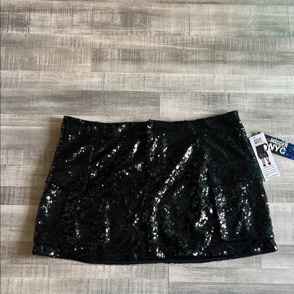 Black Sequin Mini Skirt New with tags